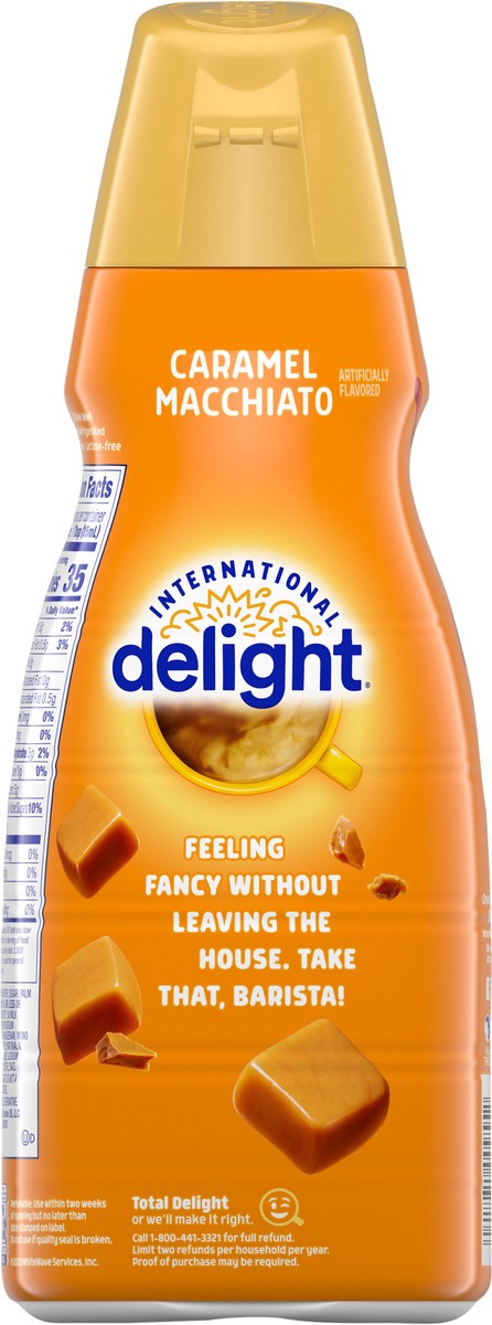 slide 8 of 12, International Delight Coffee Creamer, Caramel Macchiato, Refrigerated Flavored Creamer, 32 FL OZ Bottle, 32 fl oz