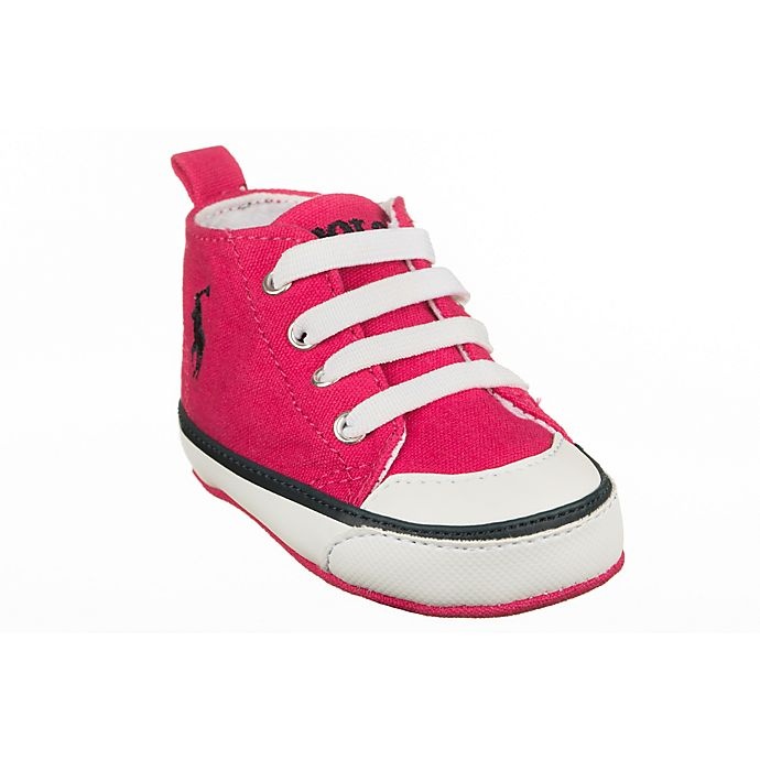 slide 1 of 1, Ralph Lauren Layette SHOE BOX9-12 M PINK Hi TOP SNEAKER, 1 ct