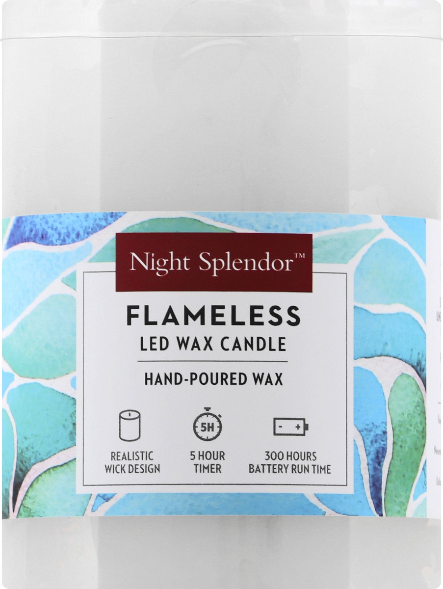 slide 4 of 11, Night Splendor, 3X4"" Led Wax Pillar, 1 ct