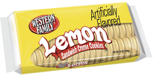 slide 1 of 1, Western Family Lemon Sand Cookie, 25 oz