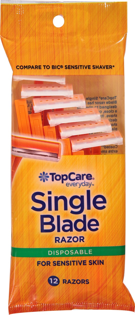 slide 10 of 13, TopCare Everyday Single Blade Disposable Razors 12 ea, 12 ct