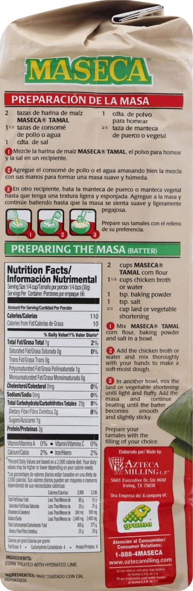 slide 6 of 9, Maseca MASECA Tamal Instant Corn Masa Flour 4 Lb Bag, 4.4 lb