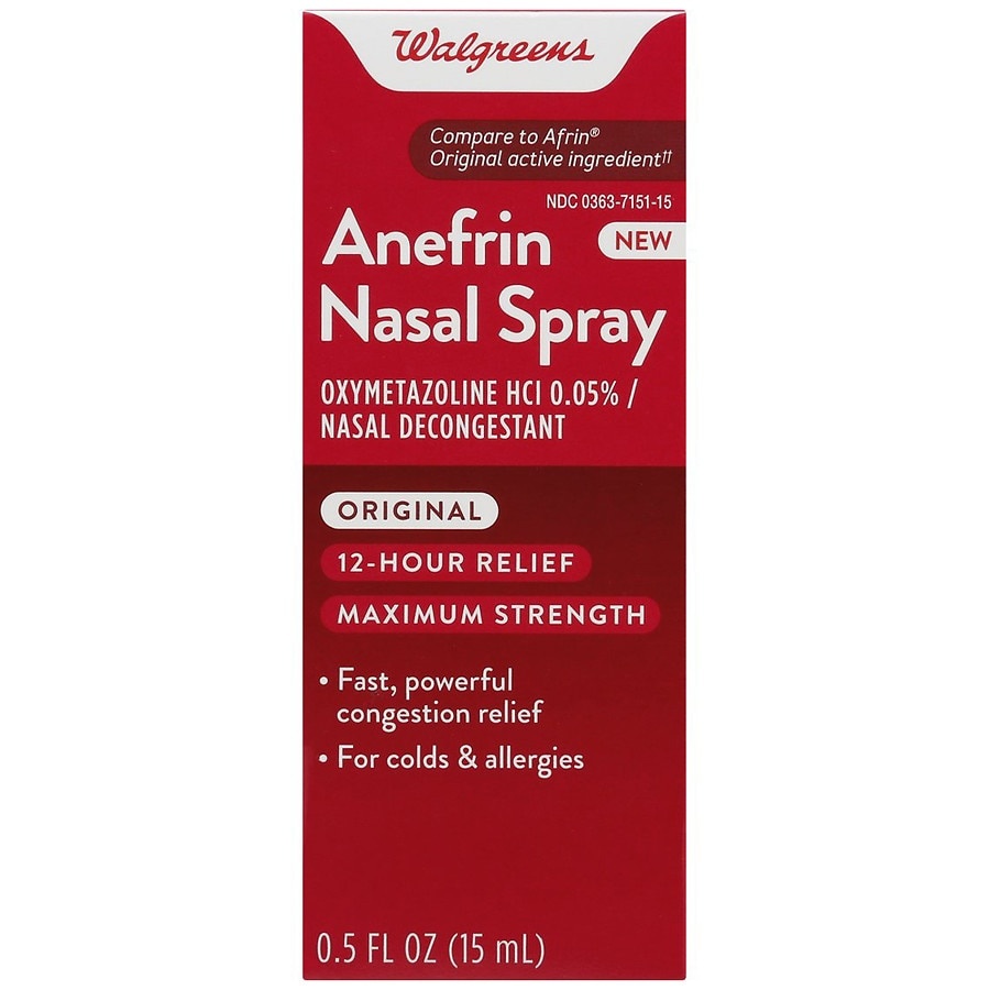 slide 1 of 1, Walgreens Anefrin Nasal Spray, 0.5 oz