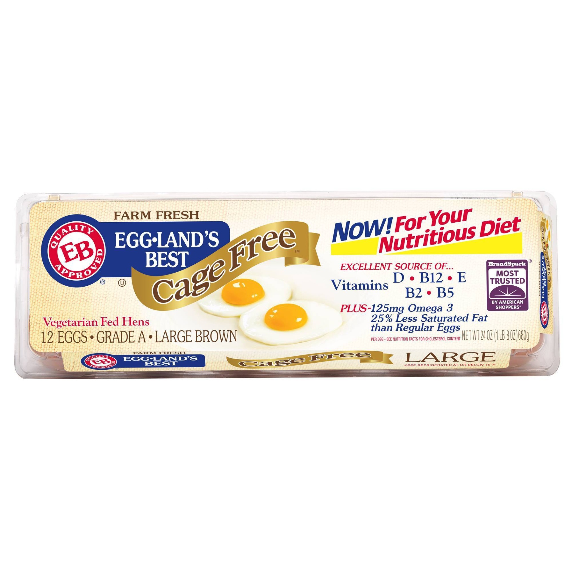 slide 1 of 5, Eggland's Best Cage Free Grade A Eggs Large Brown, 12 ct