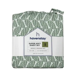 Havenstay Sheets, King, Green Fern