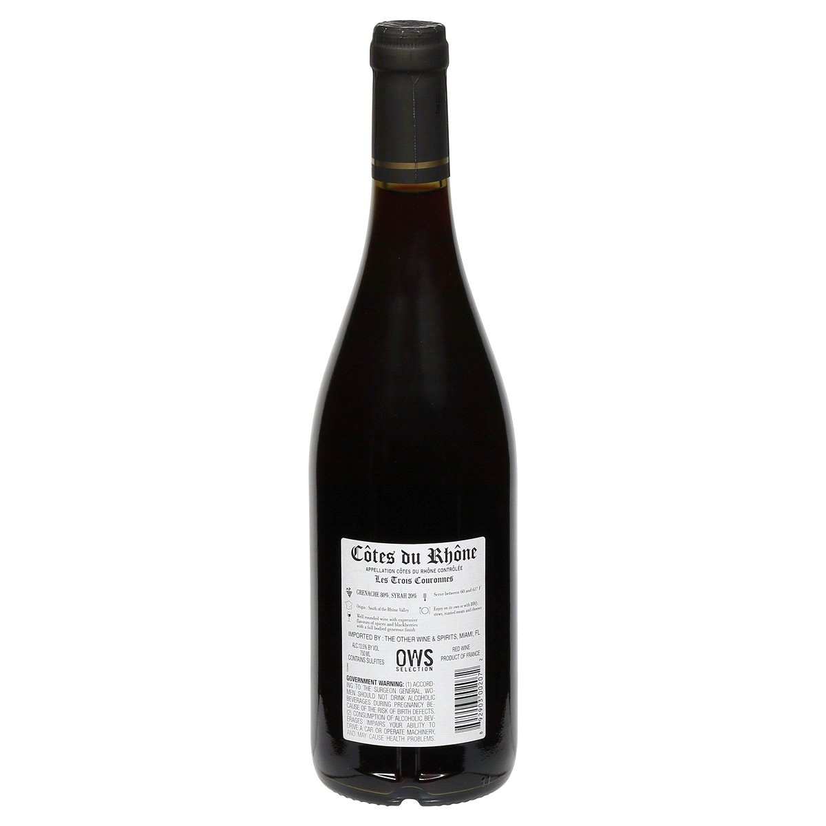 slide 2 of 2, Les Trois Couronnes Les Trois Couronner Cote Du Rhone Wine, 750 ml