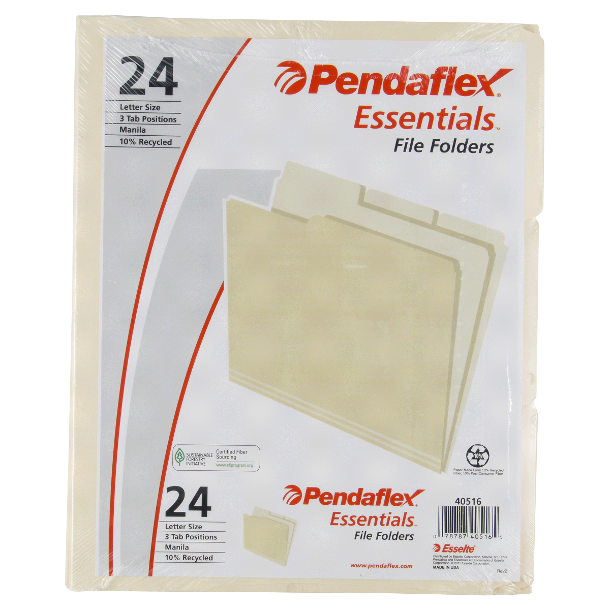 slide 1 of 1, Pendaflex Essentials Manila File Folders Letter, 24 ct