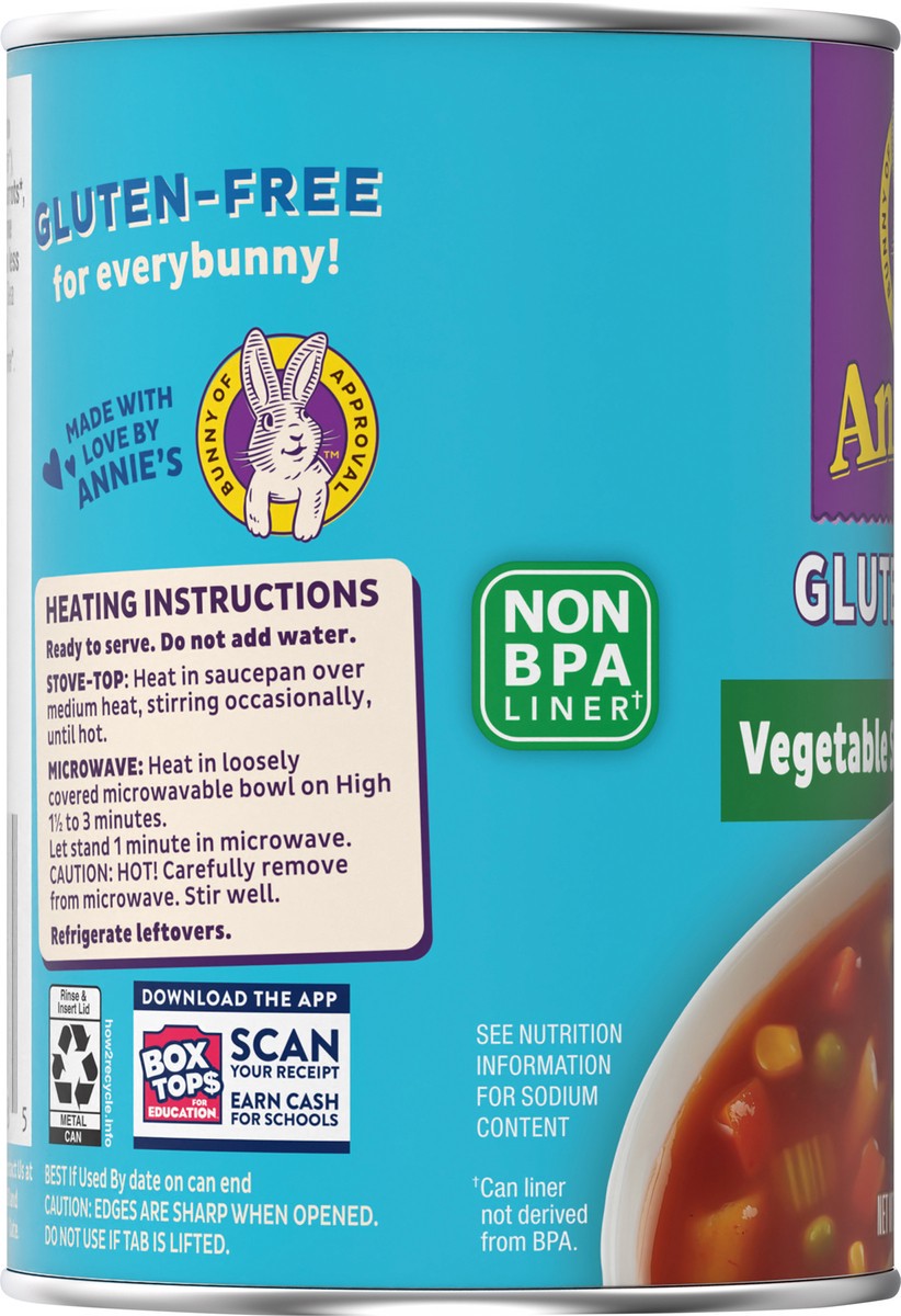 slide 5 of 13, Annie's Organic Gluten Free Vegetable Soup With Pasta, Canned Soup, 14 oz., 14 oz