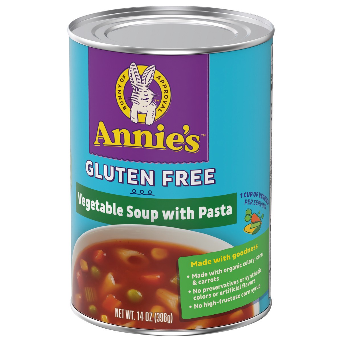 slide 9 of 13, Annie's Organic Gluten Free Vegetable Soup With Pasta, Canned Soup, 14 oz., 14 oz