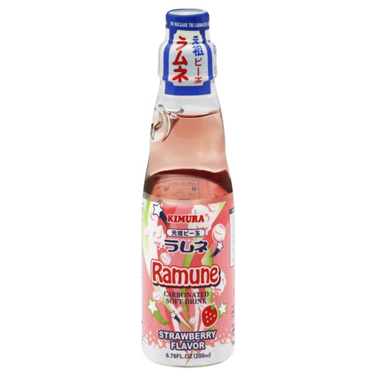 slide 1 of 1, Kimura Ganso Strawberry Ramune Drink, 6.76 oz