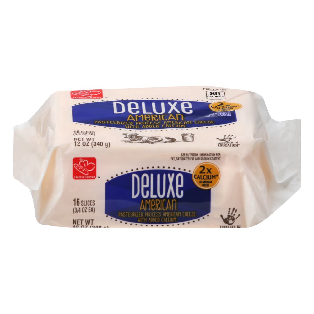 slide 1 of 1, Harris Teeter Deluxe American Cheese, 12 oz