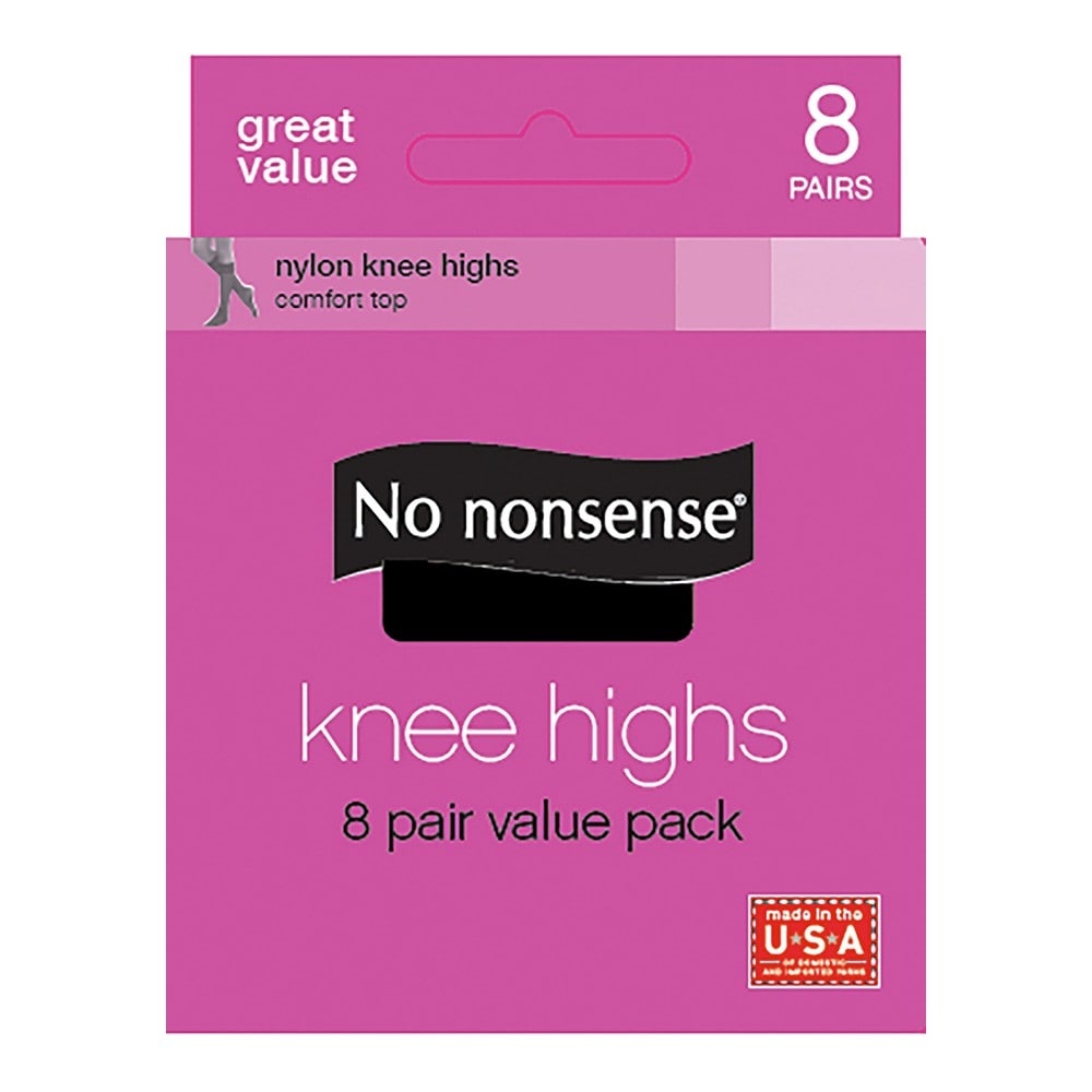 slide 1 of 1, No Nonsense Knee High Socks - Nylon, 8 ct