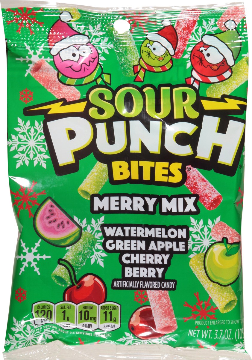 slide 12 of 12, Sour Punch Bites Merry Mix Candy 3.7 oz, 3.7 oz