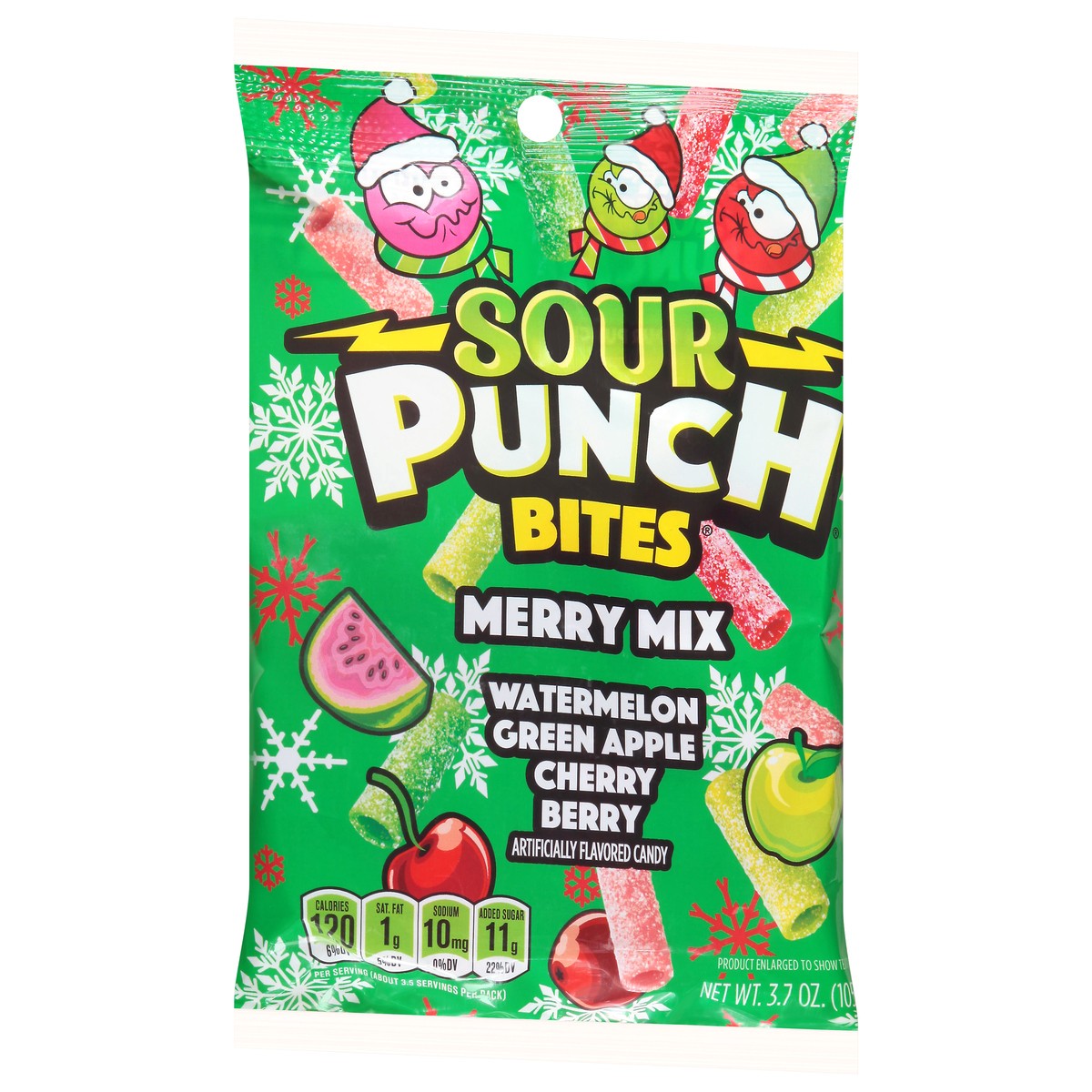 slide 2 of 12, Sour Punch Bites Merry Mix Candy 3.7 oz, 3.7 oz