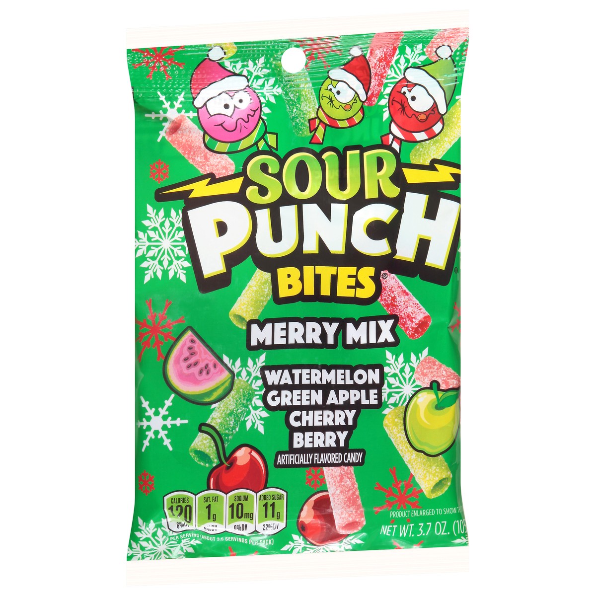 slide 11 of 12, Sour Punch Bites Merry Mix Candy 3.7 oz, 3.7 oz