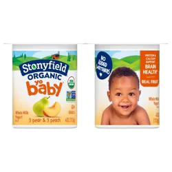 Stonyfield Organic Yo Baby 6+ Months Whole Milk Pear & Peach Yogurt with Probiotics 6 - 4 oz Cups