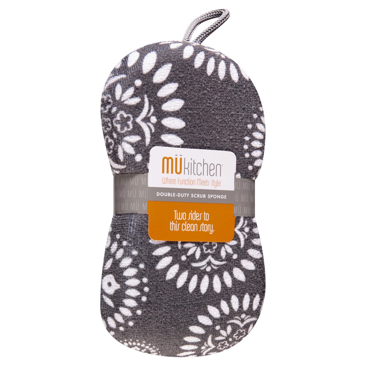 slide 5 of 9, MUkitchen Medallion Gray Double-Duty Scrub Sponge 1 ea, 1 ct