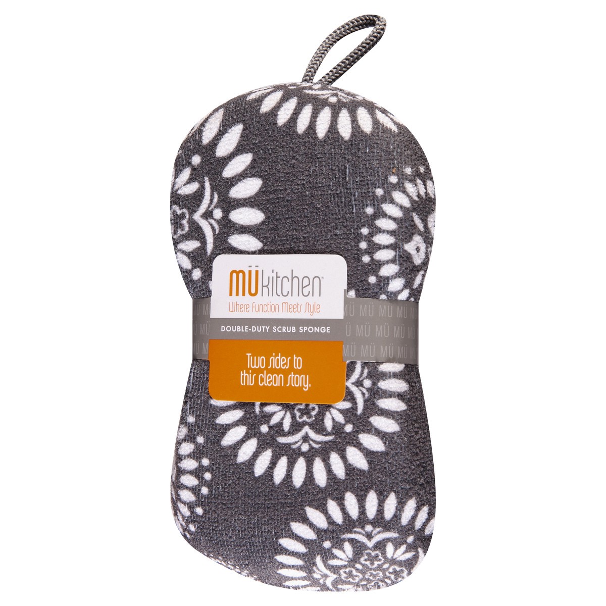 slide 6 of 9, MUkitchen Medallion Gray Double-Duty Scrub Sponge 1 ea, 1 ct