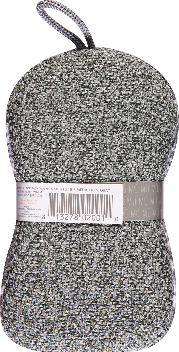 slide 3 of 9, MUkitchen Medallion Gray Double-Duty Scrub Sponge 1 ea, 1 ct
