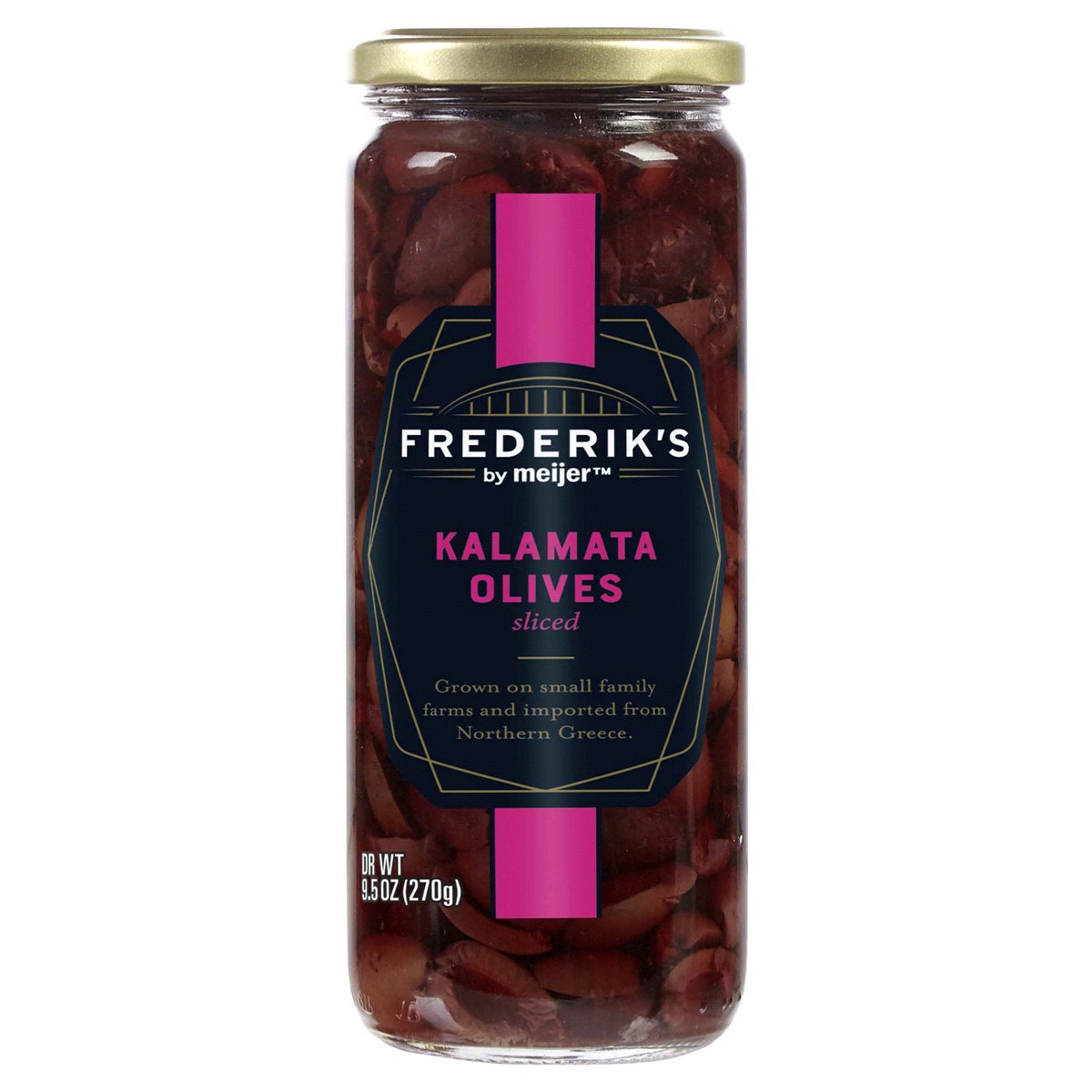 slide 1 of 5, FREDERIKS BY MEIJER Frederik's by Meijer Sliced Kalamata Olives, 9.5 oz