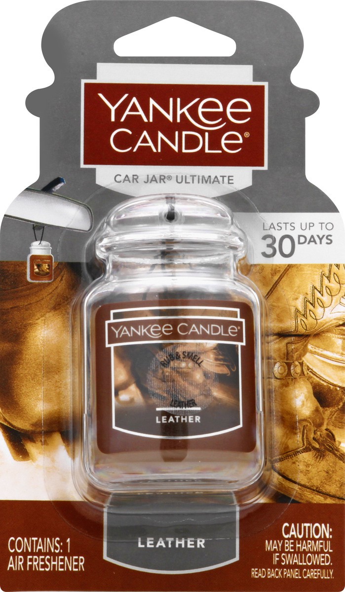 slide 1 of 9, Yankee Candle Car Jar Ultimate Leather Air Freshener 1 ea, 1 ct