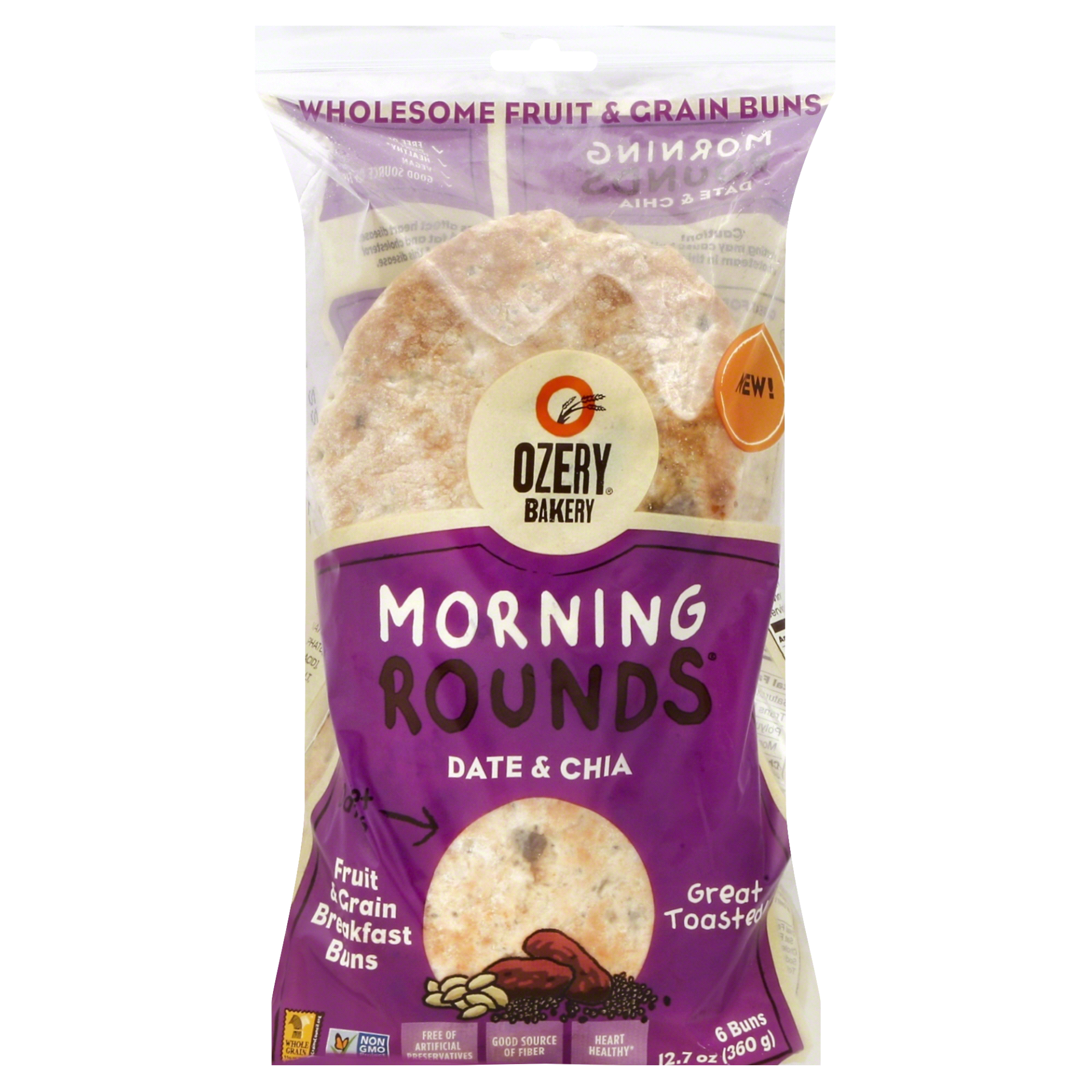 slide 1 of 1, Ozery Bakery Rounds Morning Date And Chia, 12.7 oz