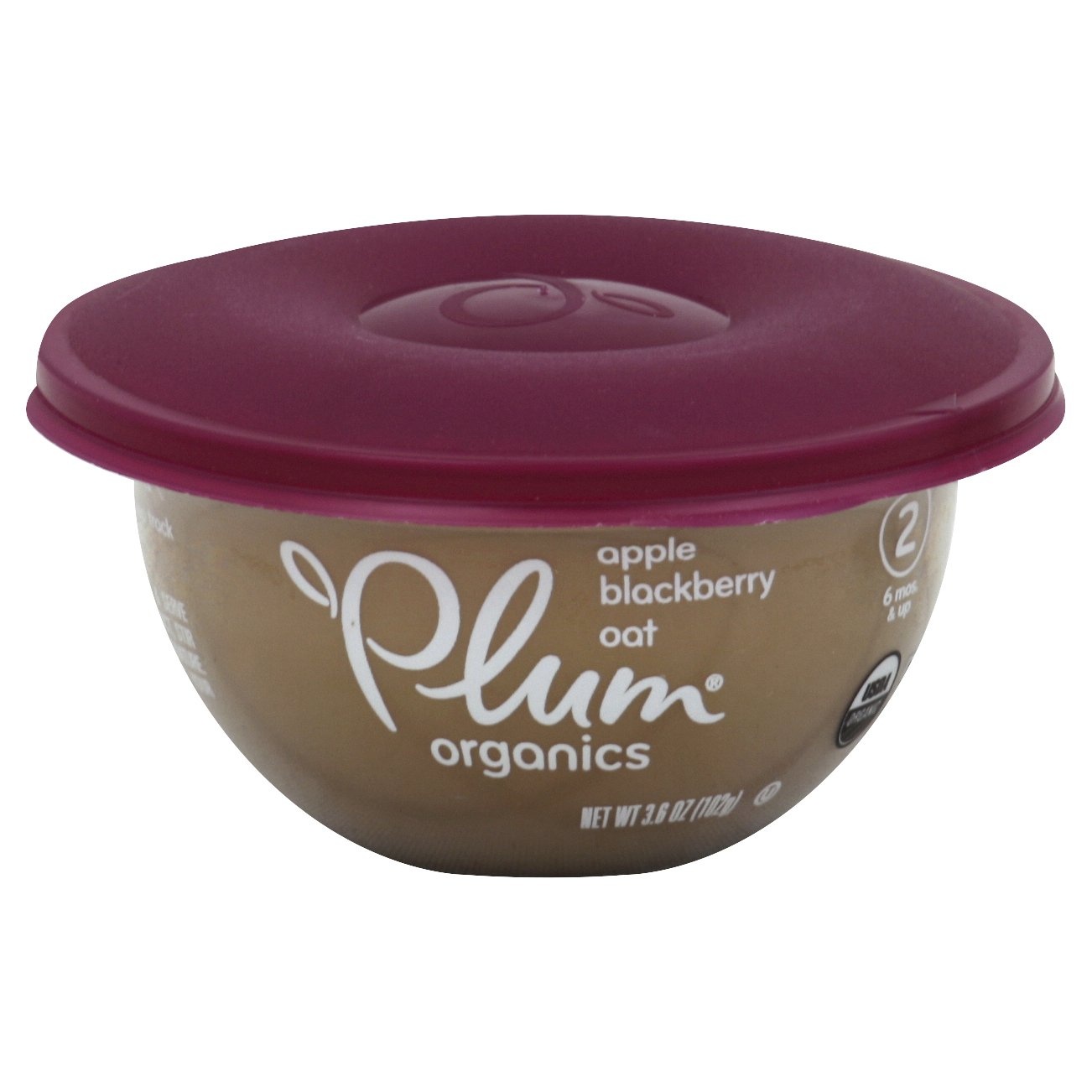 slide 1 of 1, Plum Organics Baby Bowl, Apple Blackberry & Oat, 3.6 oz