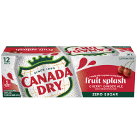 slide 4 of 25, Canada Dry Fruit Splash Cherry Ginger Ale Zero Sugar Soda 12Pk, 12 fl oz; 12