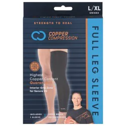 Copper Compression Unisex Full Leg Sleeve L/XL 1 ea