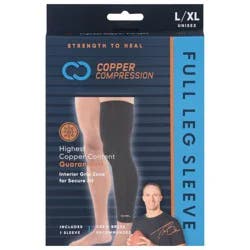 Copper Compression Unisex Full Leg Sleeve L/XL 1 ea