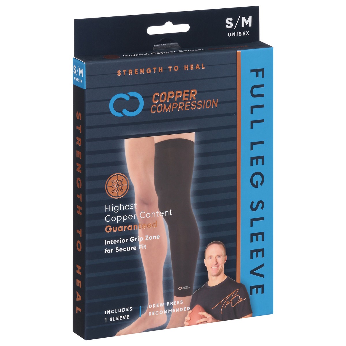 slide 9 of 9, Copper Compression Unisex Full Leg Sleeve S/M 1 ea, 1 ct