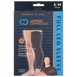 Copper Compression Unisex Full Leg Sleeve S/M 1 ea