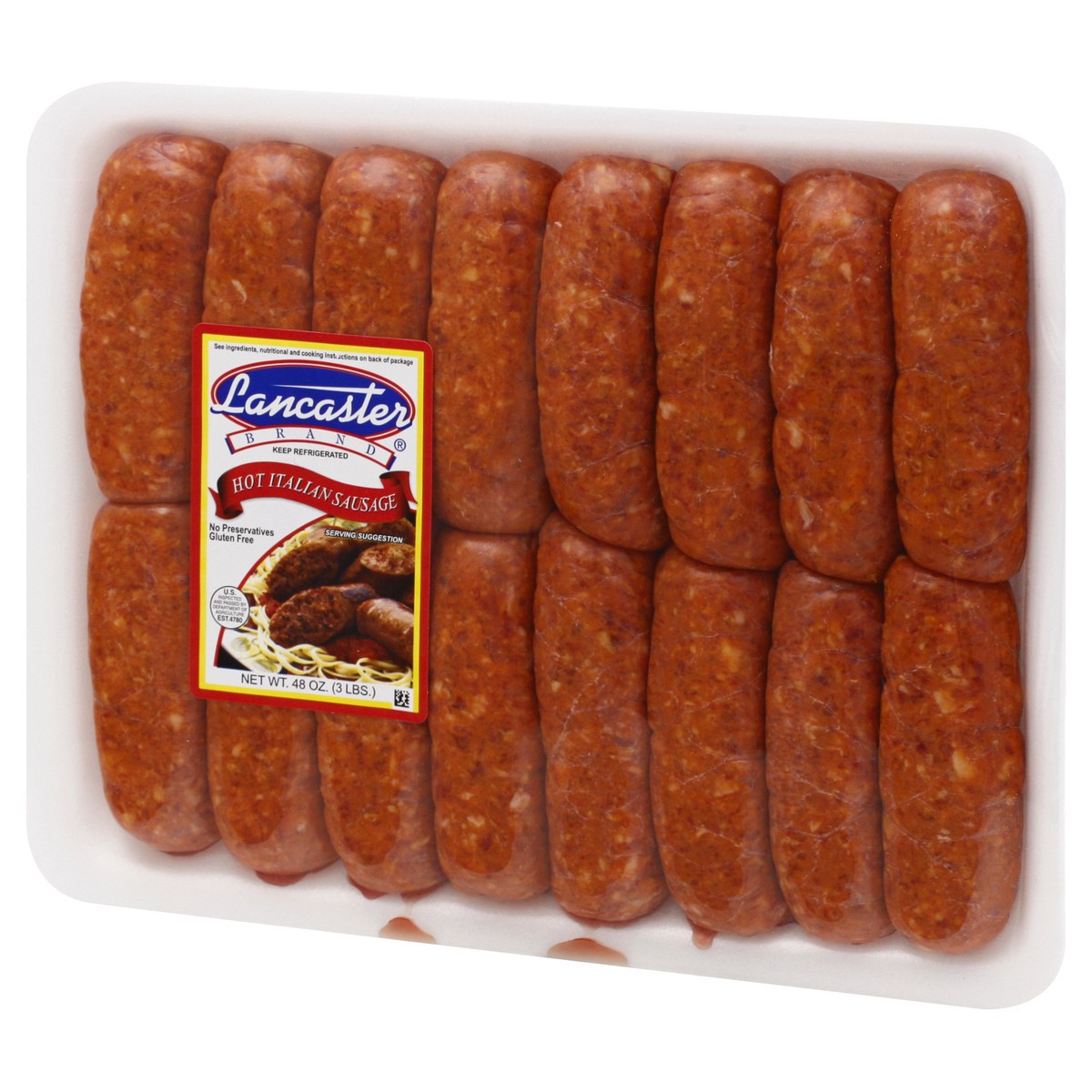 slide 11 of 13, Lancaster Hot Italian Sausage 48 oz, 48 oz