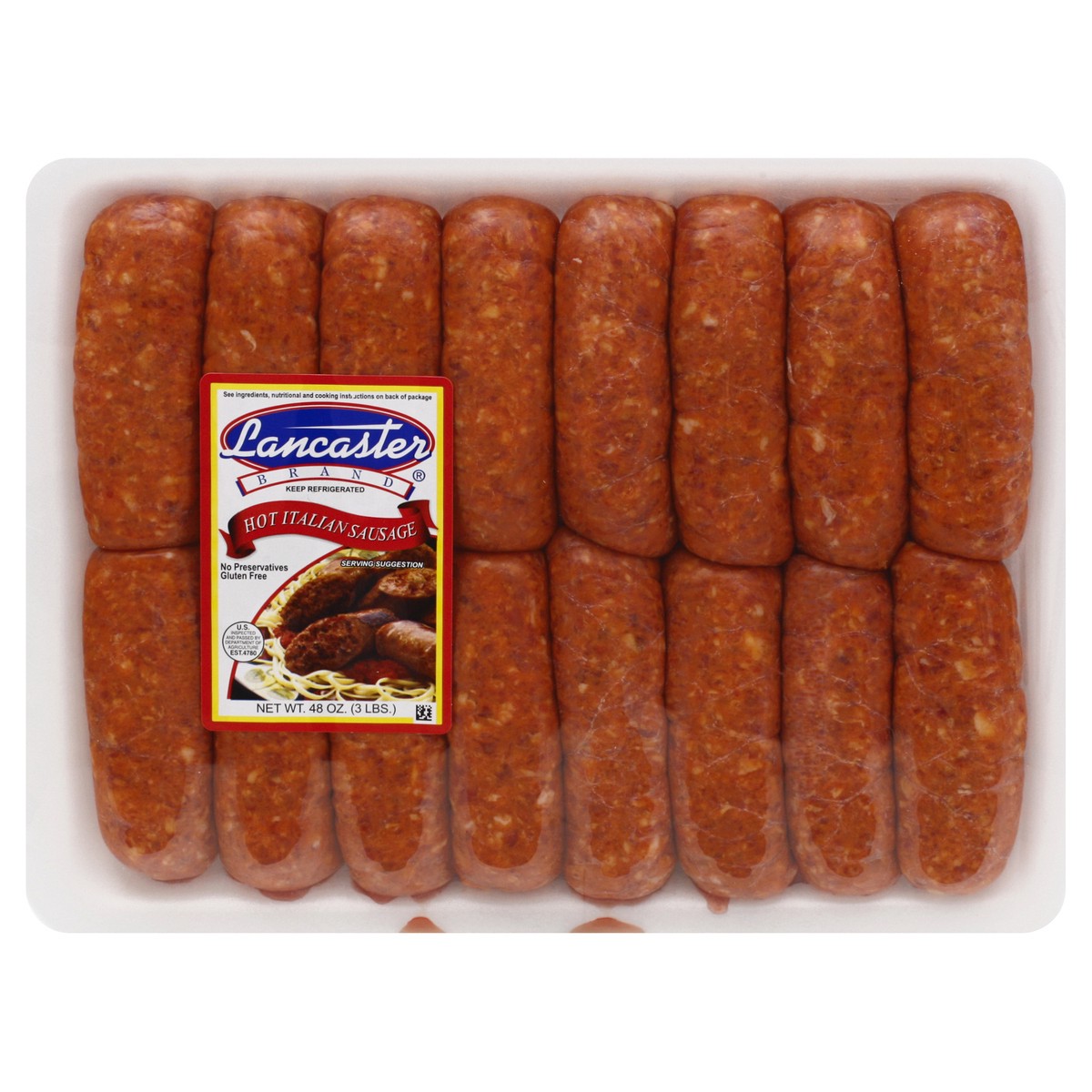 slide 5 of 13, Lancaster Hot Italian Sausage 48 oz, 48 oz