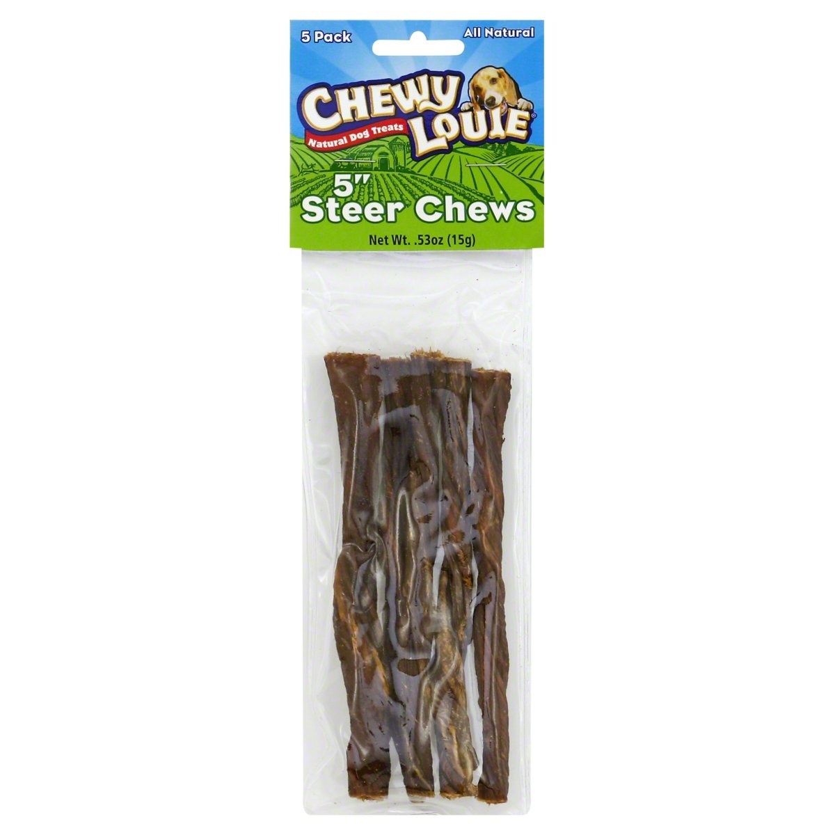 slide 1 of 1, Chewy Louie Steer Chews 0.53 oz, 5 ct