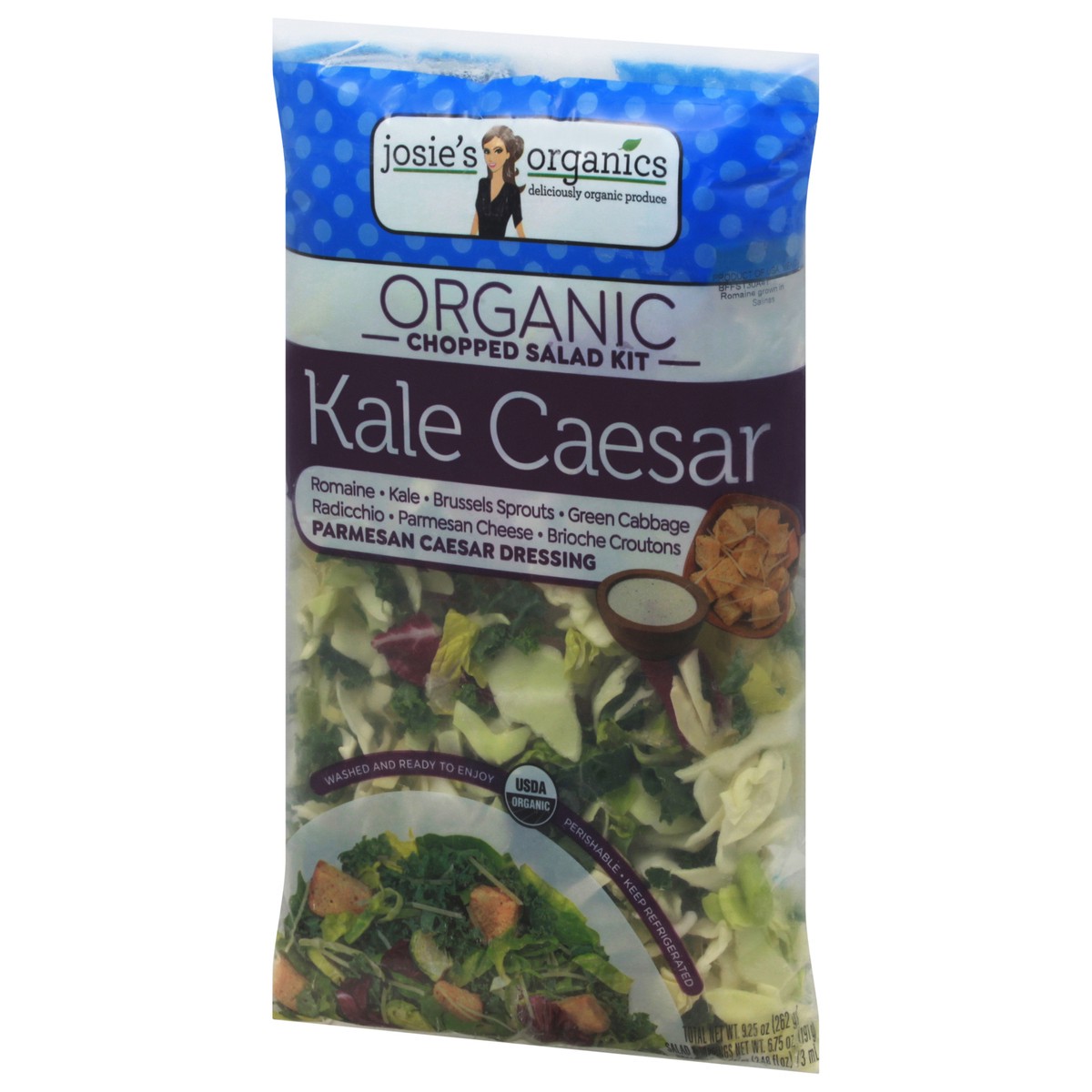 slide 2 of 13, Josie's Organics Organic Kale Caesar Chopped Salad Kit 1 ea, 1 ea