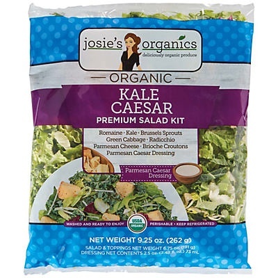 slide 1 of 1, Josie's Organics Kale Caesar Salad Kit, 9.25 oz