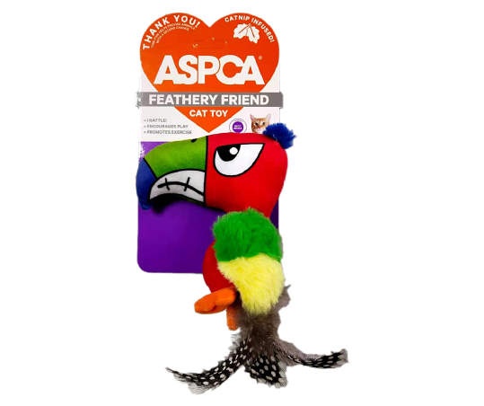 slide 1 of 1, ASPCA Angry Toucan Feather Friend Catnip Cat Toy, 1 ct