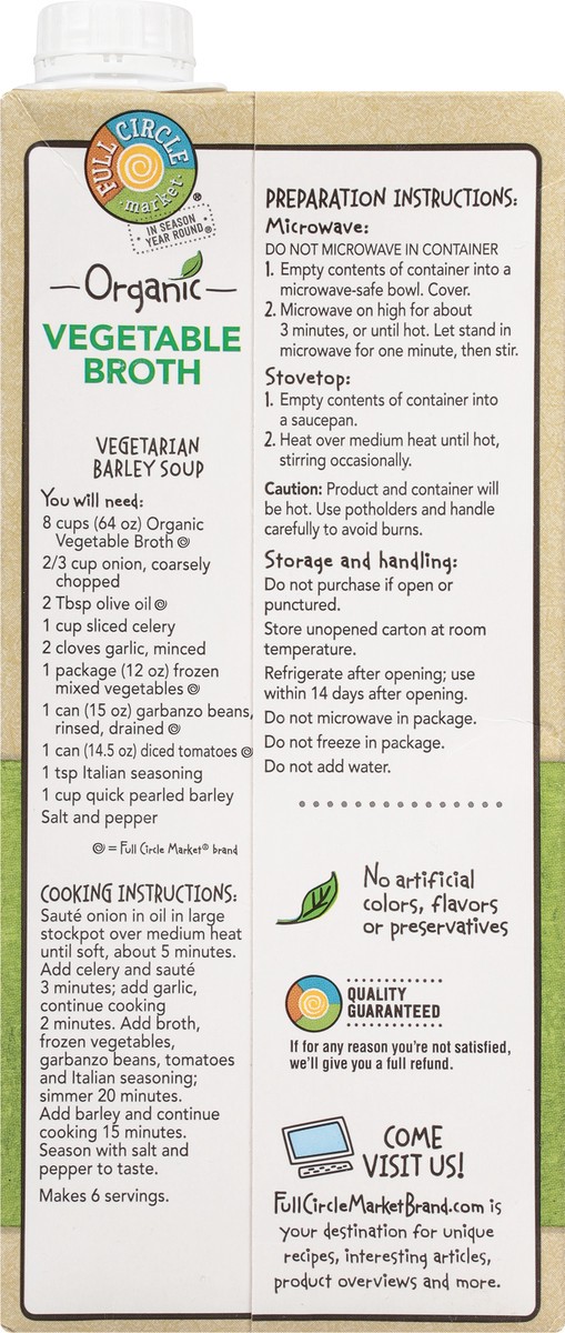 slide 3 of 9, Full Circle Market Full Circle Vegetable Broth, 32 oz