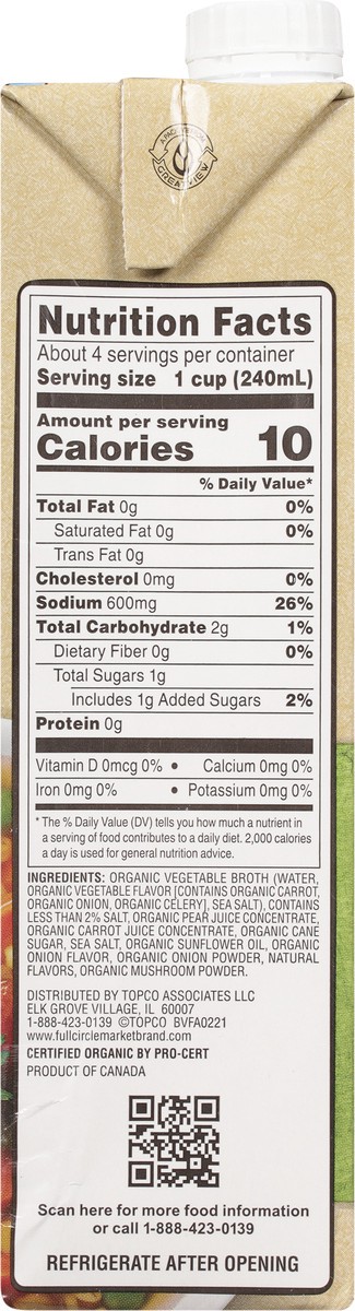 slide 8 of 9, Full Circle Market Full Circle Vegetable Broth, 32 oz