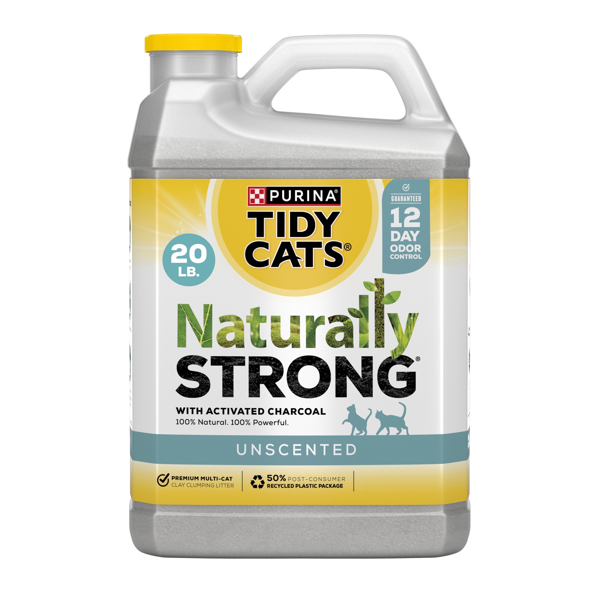 slide 1 of 5, Tidy Cats Purina Tidy Cats Unscented, Clumping, Natural Cat Litter, Naturally Strong Clay Multi Cat Litter, 20 lb