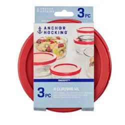 Anchor Hocking Anchor 4 Cup Snugfit Replacement Lids, Red