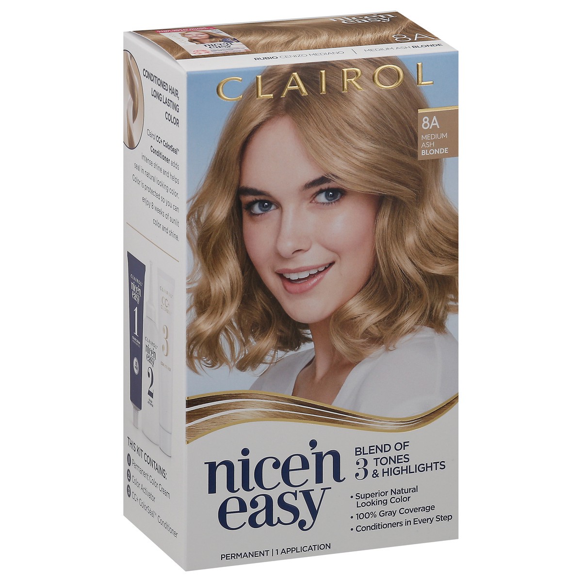slide 9 of 9, Nice’n Easy Clairol Nice 'N Easy 8A Medium Ash Blonde, 1 ct