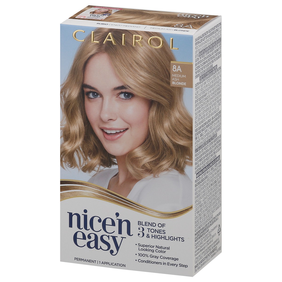 slide 3 of 9, Nice’n Easy Clairol Nice 'N Easy 8A Medium Ash Blonde, 1 ct