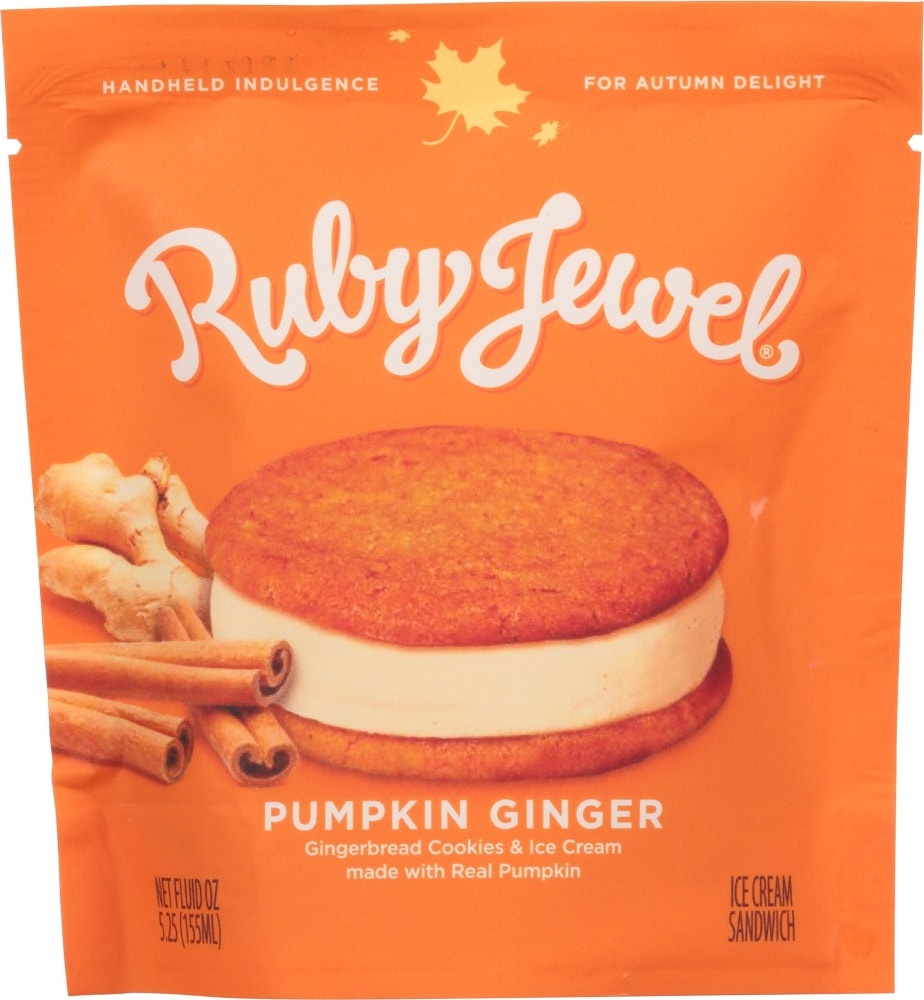 slide 1 of 1, Ruby Jewel Pumpkin Ginger Spice Ice Cream Sandwich, 5.25 oz