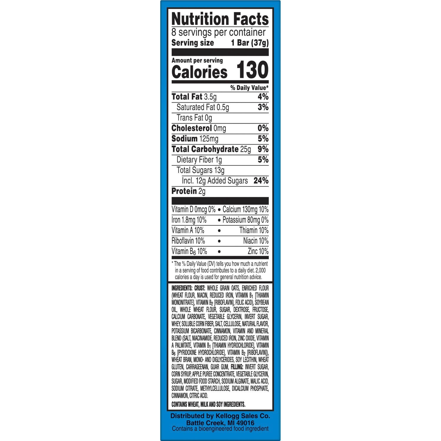 slide 46 of 99, Nutri-Grain Soft Baked Breakfast Bars, Apple Cinnamon, 10.4 oz, 8 Count, 8 ct