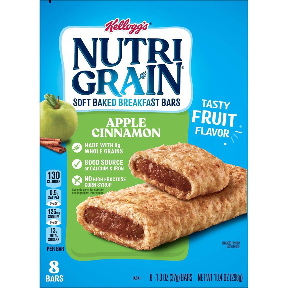 slide 41 of 99, Nutri-Grain Soft Baked Breakfast Bars, Apple Cinnamon, 10.4 oz, 8 Count, 10.4 oz