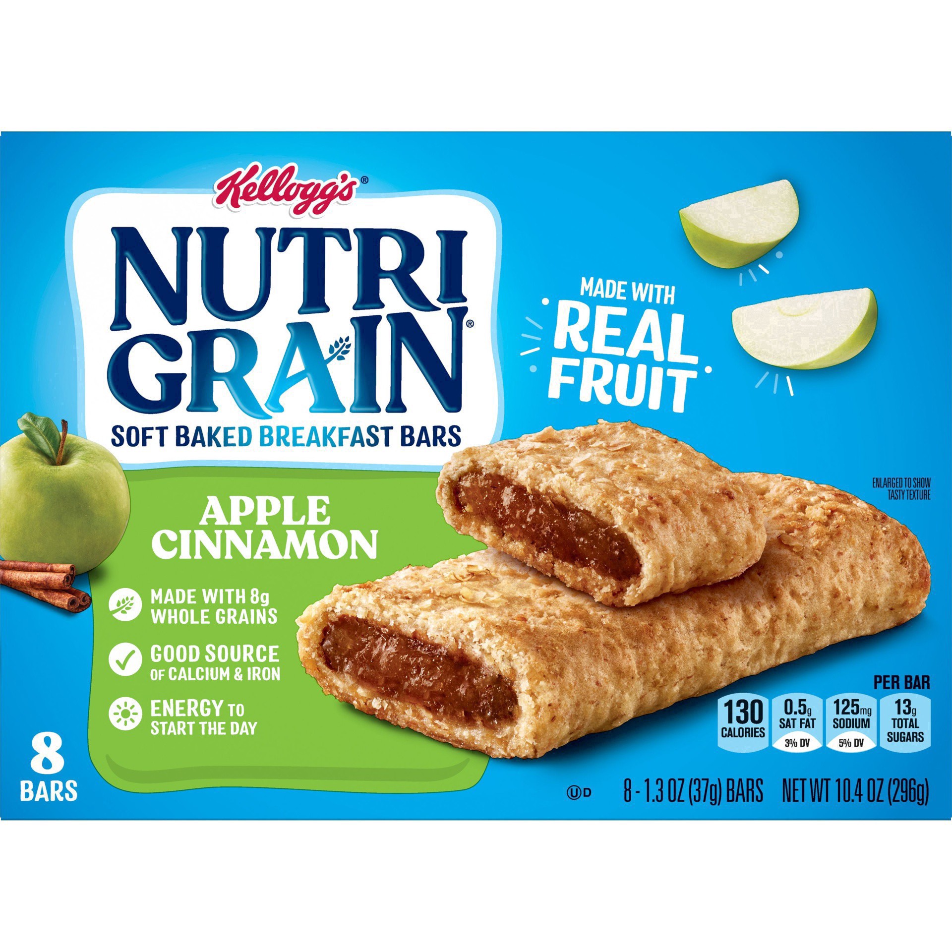 slide 43 of 99, Nutri-Grain Soft Baked Breakfast Bars, Apple Cinnamon, 10.4 oz, 8 Count, 8 ct