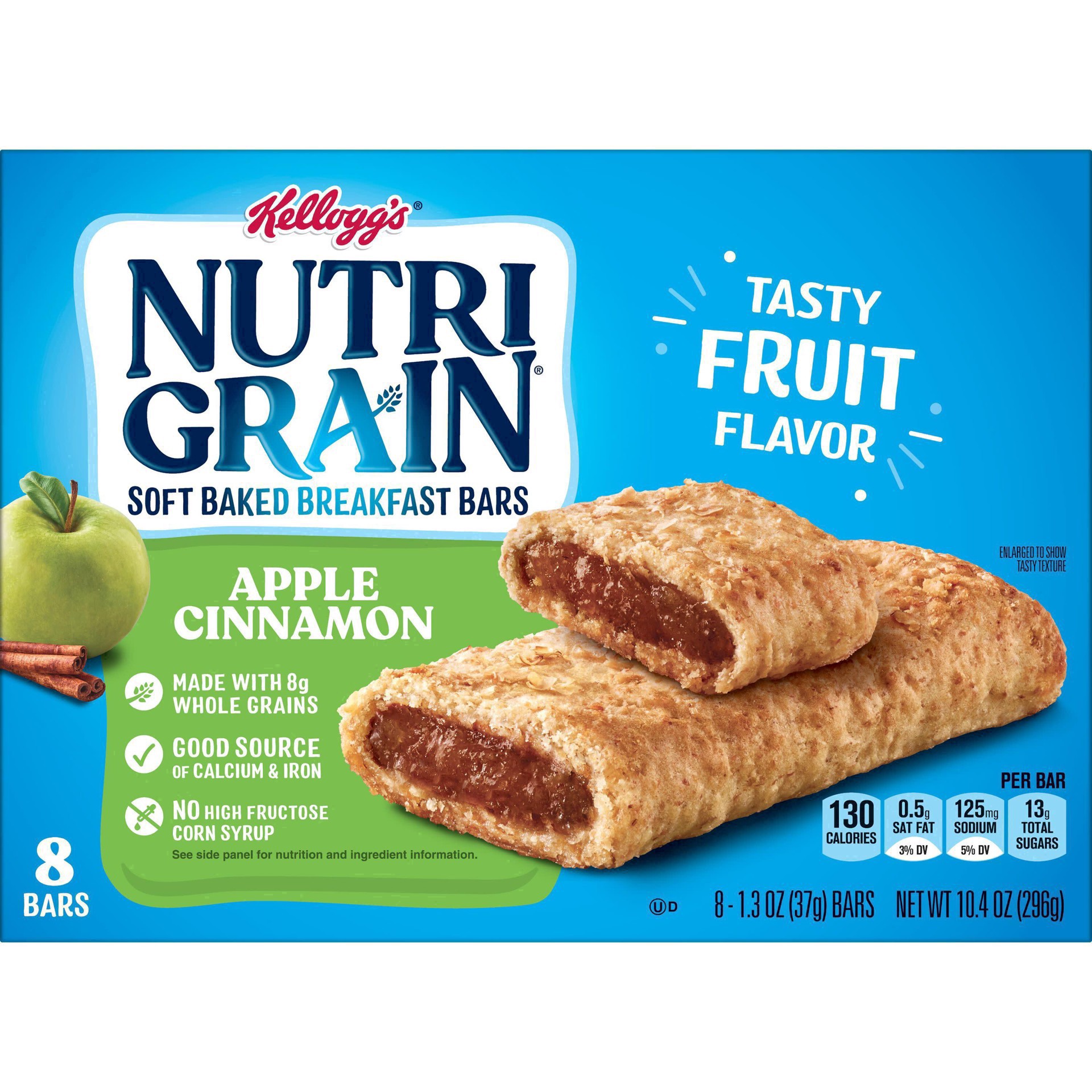 slide 15 of 99, Nutri-Grain Soft Baked Breakfast Bars, Apple Cinnamon, 10.4 oz, 8 Count, 8 ct