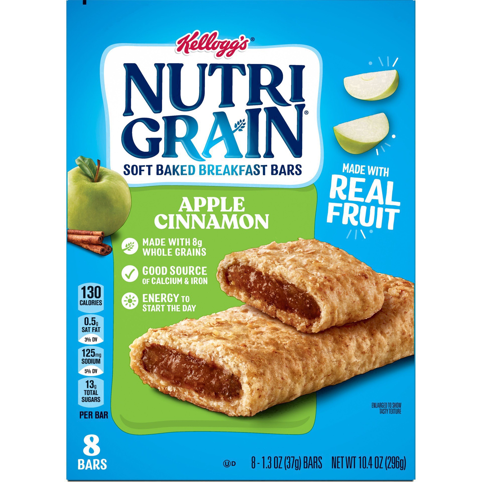 slide 12 of 99, Nutri-Grain Soft Baked Breakfast Bars, Apple Cinnamon, 10.4 oz, 8 Count, 10.4 oz